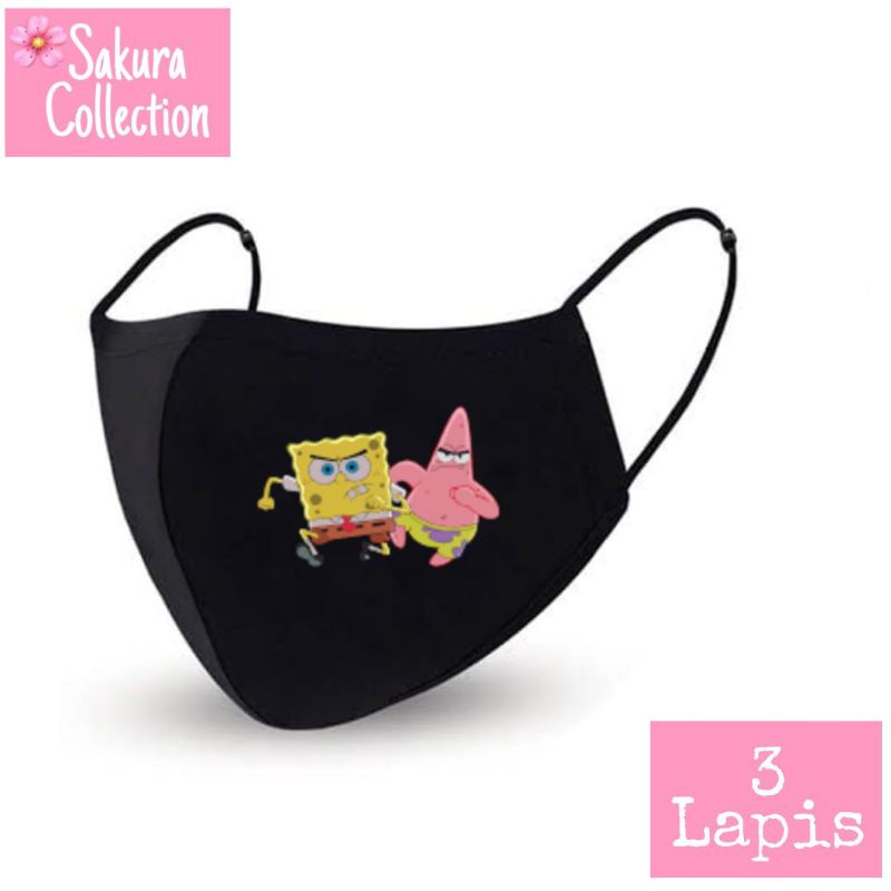 Masker Kain 3 Lapis - Spongebob