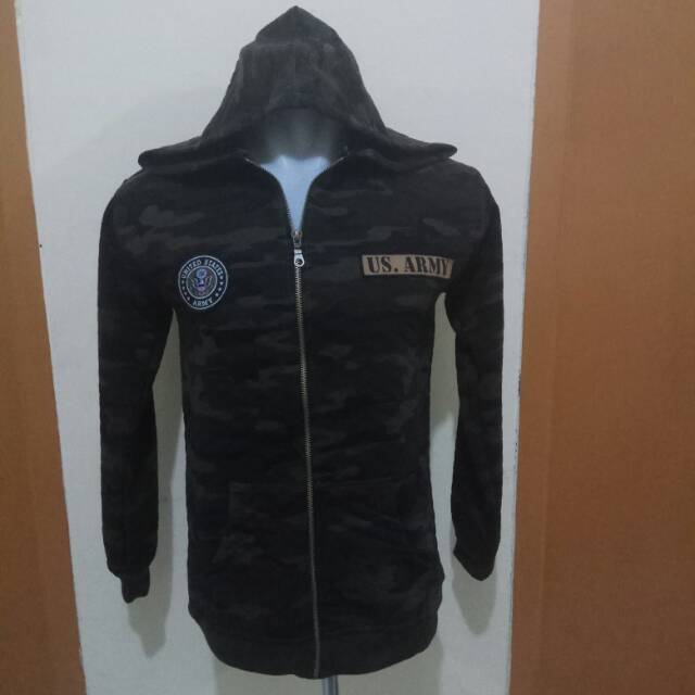 Jaket Loreng Us ARMY - Jaket katun - Jaket Army - Hoodie Army - Hoodie Loreng - Hoodie Katun