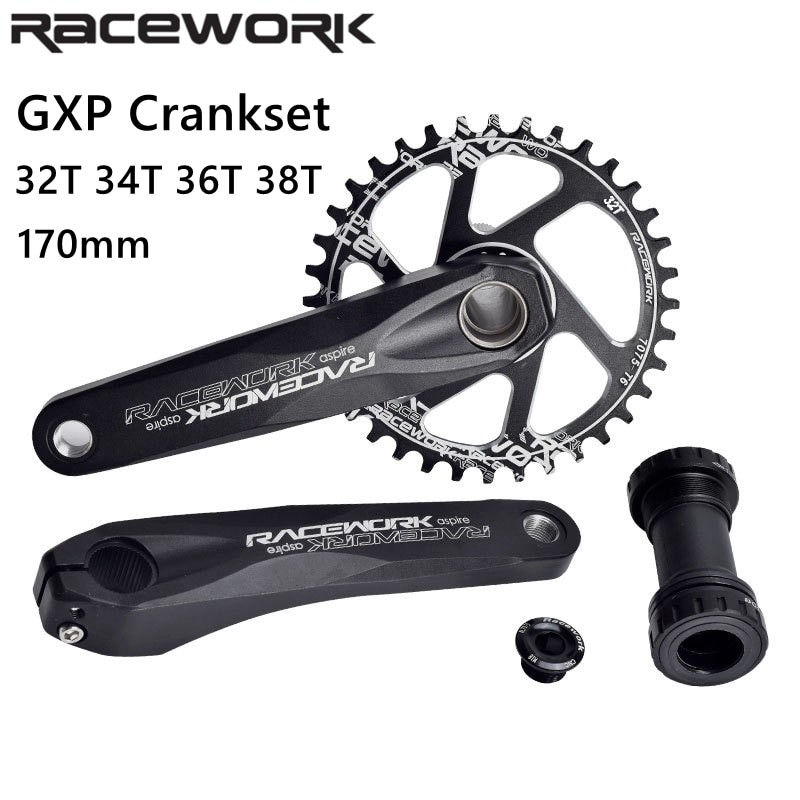 IMPORT SWTXO RACEWORK Bicycle Crankset Mountain Bike GXP Crank 170mm MTB 32T 34T 36T 38T Chainring B