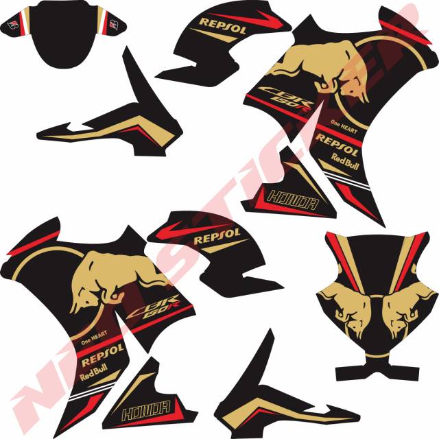 Sticker CBR150R K45 Lokal Fullbody Repsol Red Bull Gold Edition