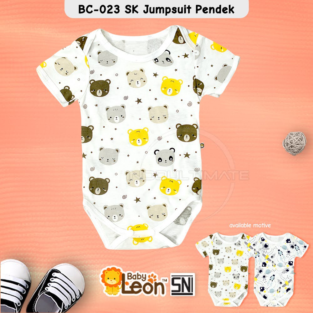 BABY LEON 1 Pcs Jumsuit Bayi Jumper Bayi Lengan Pendek BC-023SK COTTON Jumpsuit Anak Bayi Balita-BEAR