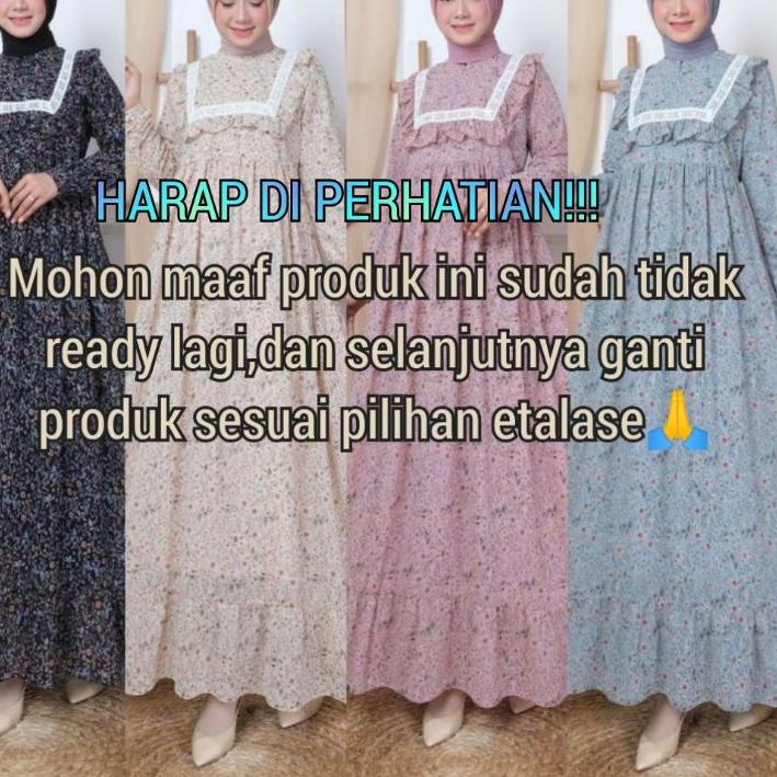 ㅝ Gamis Terbaru Bahan Seruty Babydoll Armany Motif Print Bunga Kecil Serian 4B NEW ARRIVAL 4089 ✦