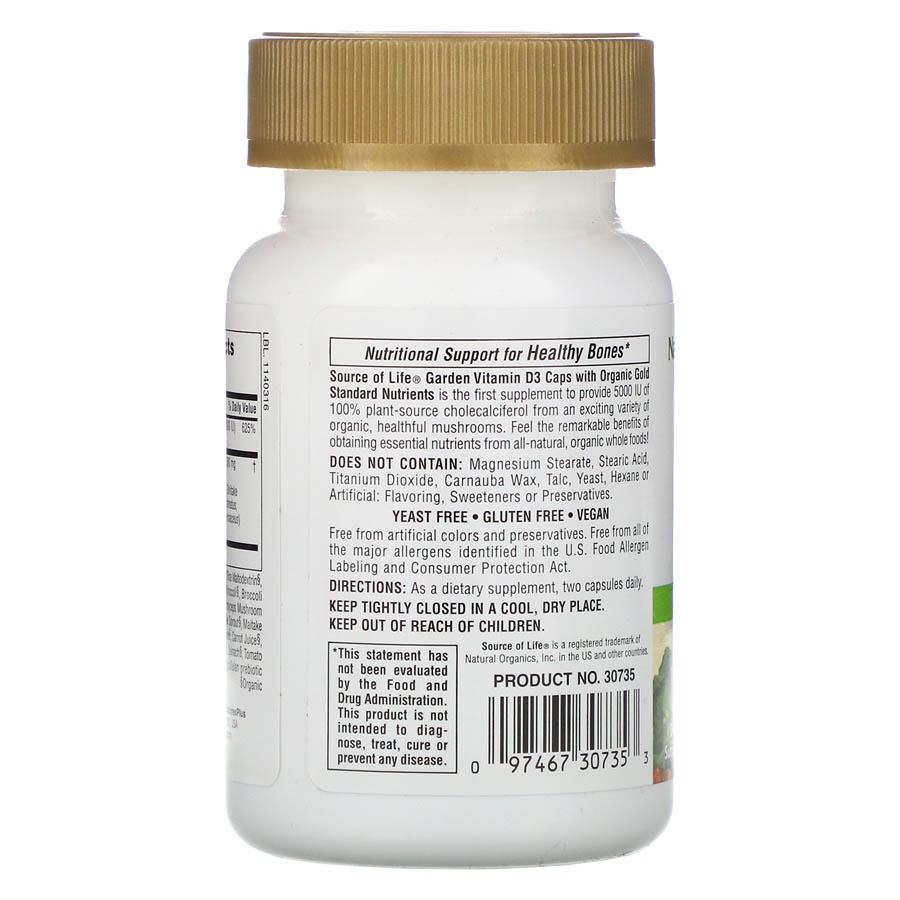 Source Of Life Garden Vitamin D3 5000 IU 60 Veg Vit D3 ORI USA