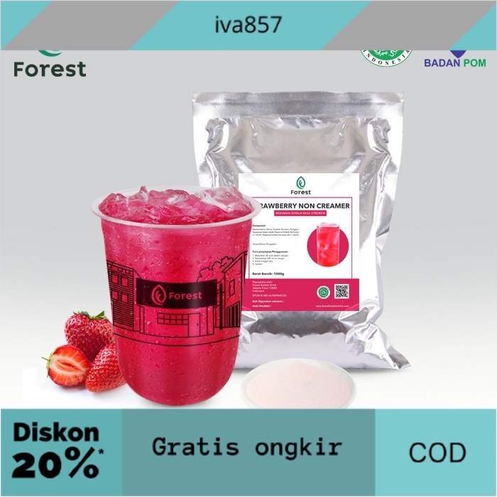 

PROMO Bubuk Minuman STRAWBERRY SQUASH Powder 1000g - Forest Bubble Drink - POWDR+BUBLEWRAP GRATIS ONGKIR