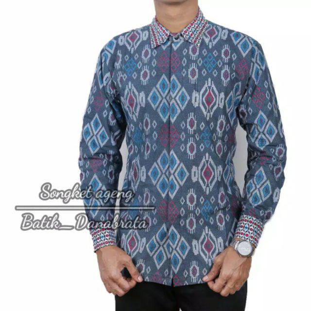 Kemeja Batik Lengan Panjang 021 Danabrata Batik Hrb026 Kenongo Hem Padi Pekalongan M L Xl Murah