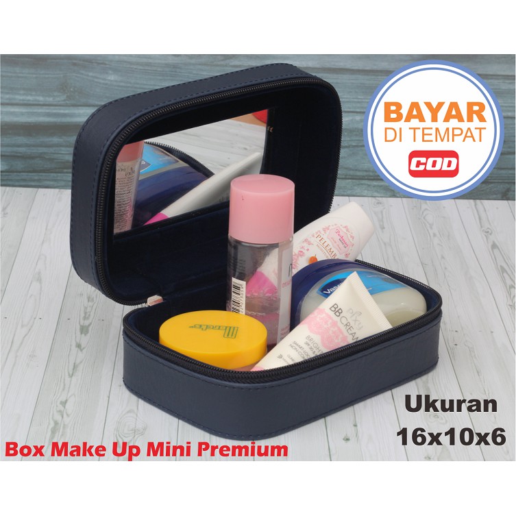 Box Make Up / Kotak Make Up Beauty Case / Tempat Make Up Mini Premium - Navy