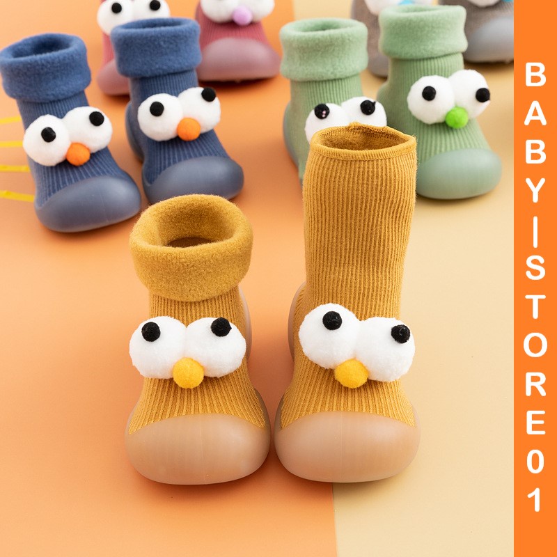 BABY STORE01 -  SPF SEPATU BAYI MODEL MATA 3D PREWALKER BAYI ANTI SLIP