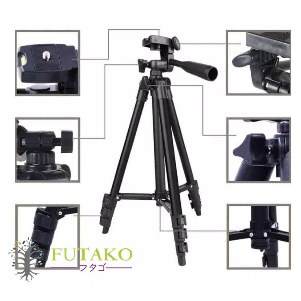 FUTAKO 3120A Tripod Kamera Tripod Hp Plus Holder U Black Edition