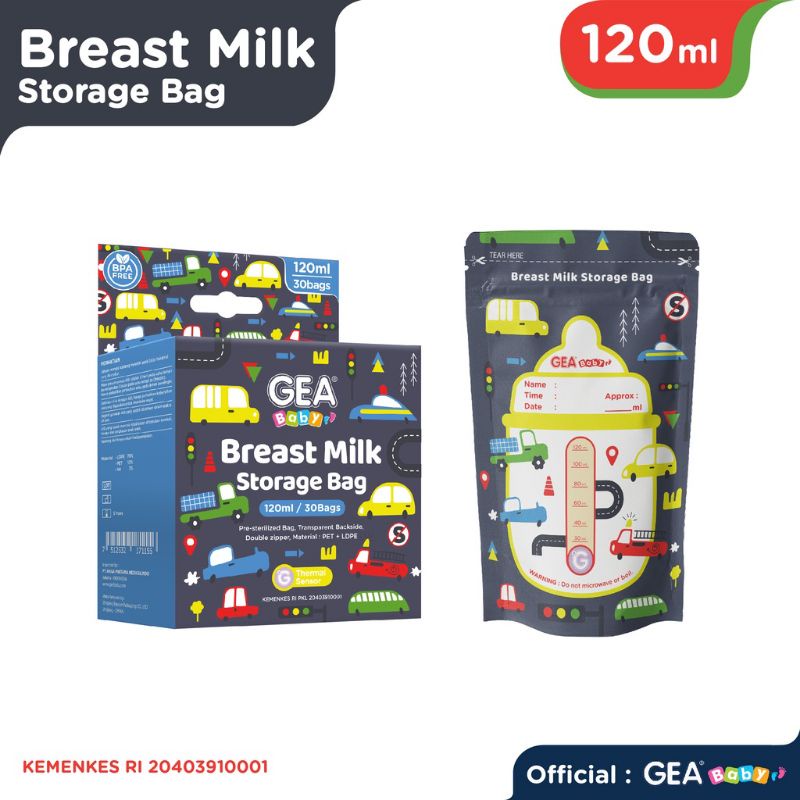 GEA Baby Breastmilk Storage Kantong ASI 120 ml Pattern Edition / Kantung Susu Bayi