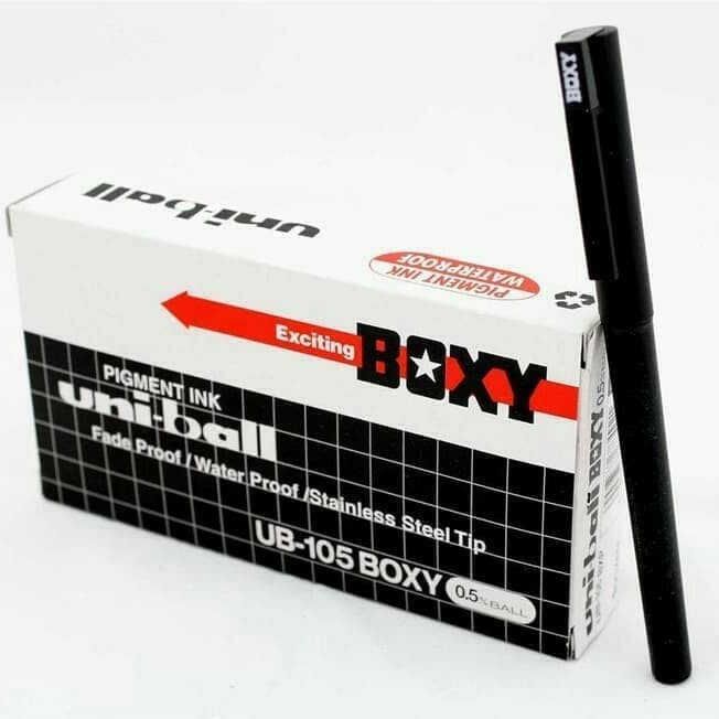 

Pulpen / bolpen BOXY Hitam - Biru Jarum