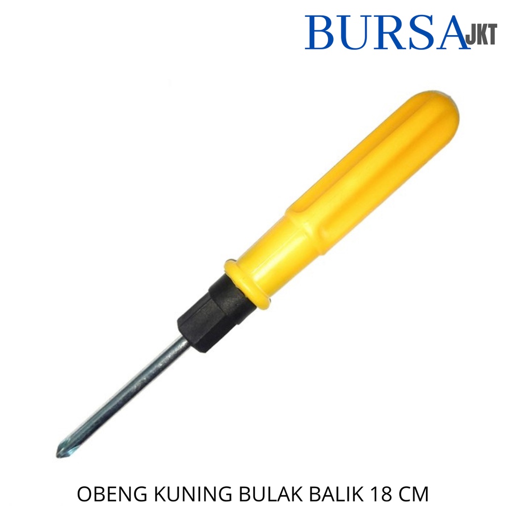 OBENG BULAK BALIK KUNING MULTIFUNGSI 7 INCH GAGANG PLASTIK MIN PLUS