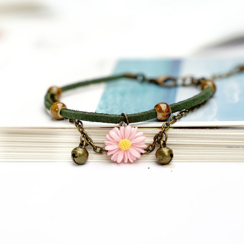 MURMURE.ID | JAM TANGAN ANALOG PRIA WANITA MODEL BULAT MINI BAHAN IMITASI IMPORT MURAH FW002-GELANG BUNGA C