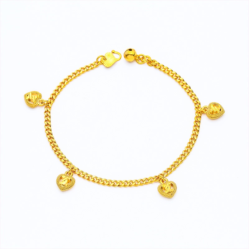 Gelang Desain Bunga Love Chanel Bahan Emas Plated 24K Gaya Bangkok Untuk Wanita