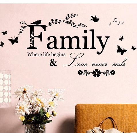 Wall Decal - Stiker Dinding &quot;FAMILY, WHERE LIFE BEGINS...&quot;