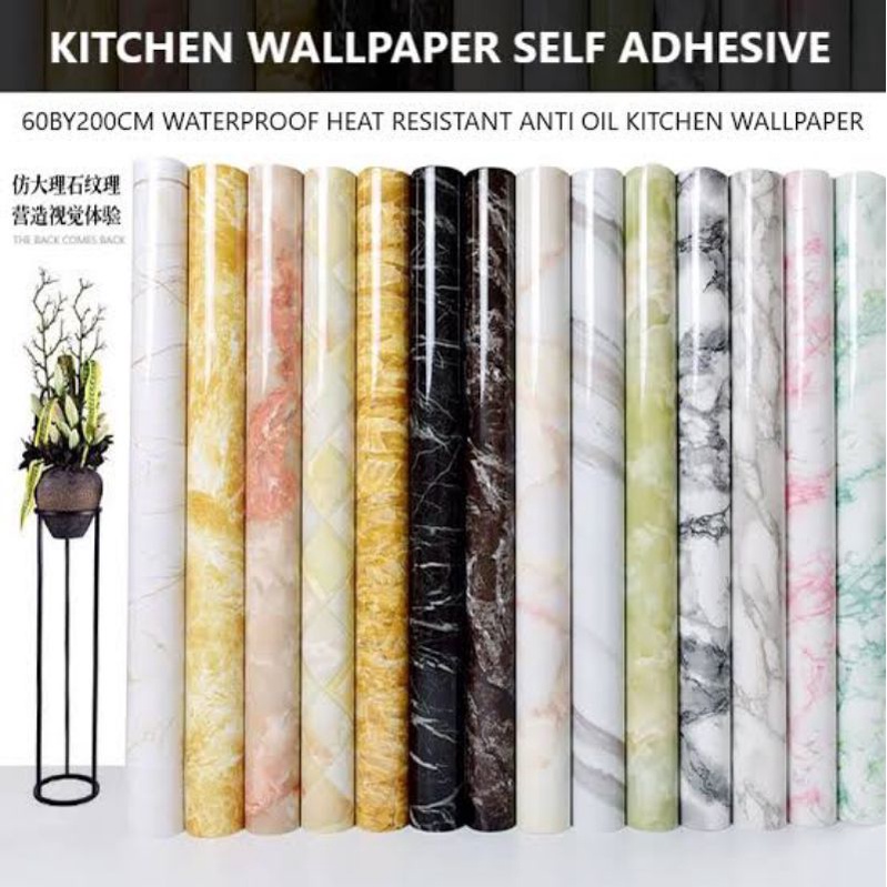 Wallpaper Sticker Pvc Meja Lemari Pintu Dinding Lantai Furniture Dapur Kitchen Set Triplek Kayu