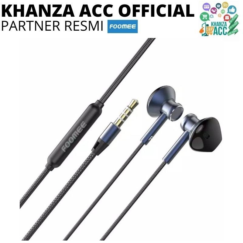 KHANZAACC Foomee QA32 Wired Headset Stylish Metal Earphone