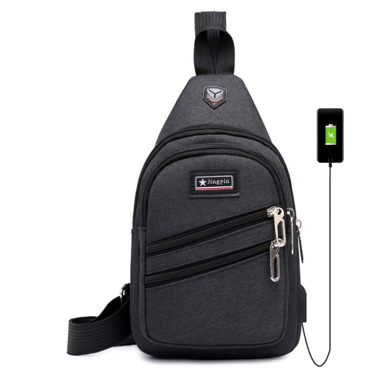 Tas Selempang USB Kanvas Water Resist 7141 Impor Korean Fashion Shoulder Sling bag Slempang