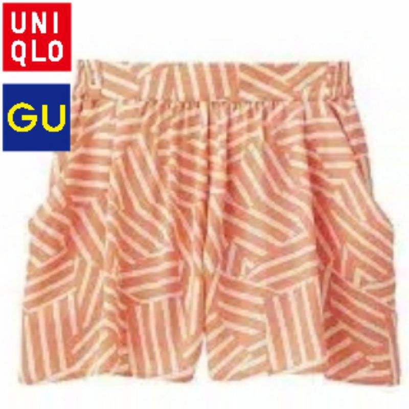GU UN*QLO Drape Pantts Banyak Warna & Motif Original Branded Original-Maze Peach