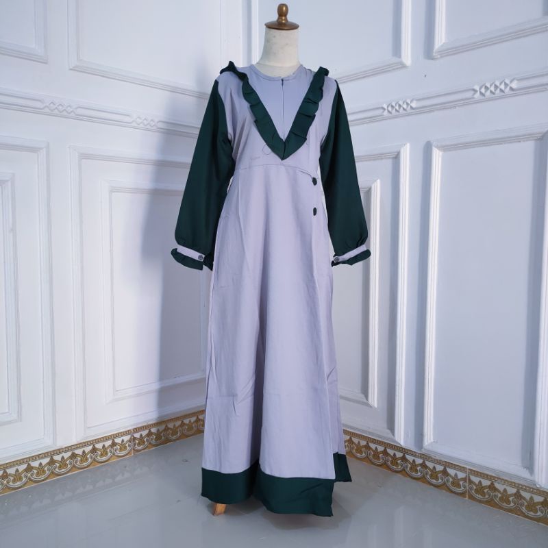 Fatonah shop Gamis Dewasa wanita moscrepe rempel ( Gamis Rempel Sambung ) Grobogan