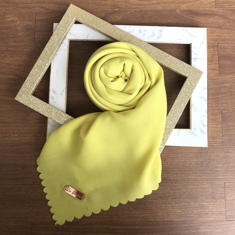 Part 1 Voal Arabian Jilbab Polos Sahara Hijab Segiempat-Lemon