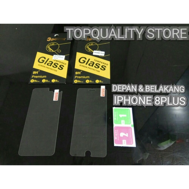 TEMPERED GLASS IPHONE 8PLUS 8+ / IPHONE 8+ 8PLUS SCREEN PROTECTOR IPHONE 8+ 8PLUS DEPAN & BELAKANG