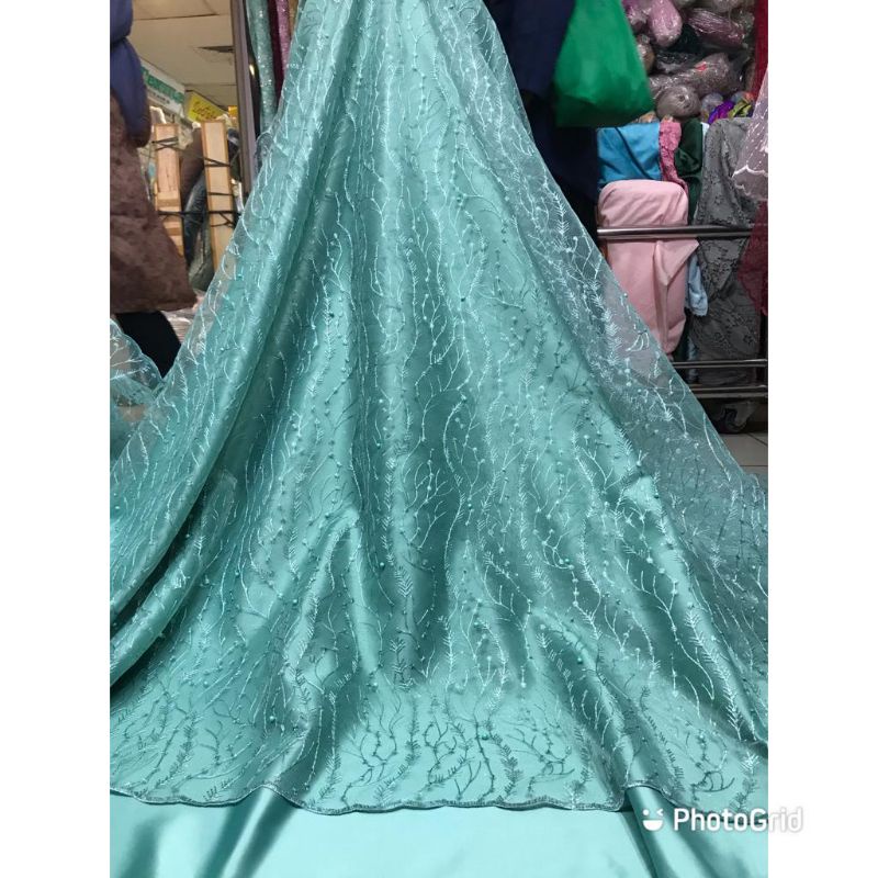 (Termurah)kain bahan tile padi mutiara/brukat kebaya #gaun pengantin#kebaya anak