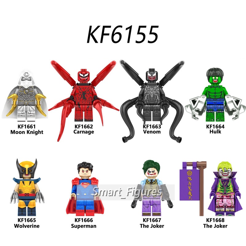 Mainan Action Figure Joker Hulk Venom Carnage Moon Knight Superman Wolverine Marvel Untuk Hadiah Anak KF6155