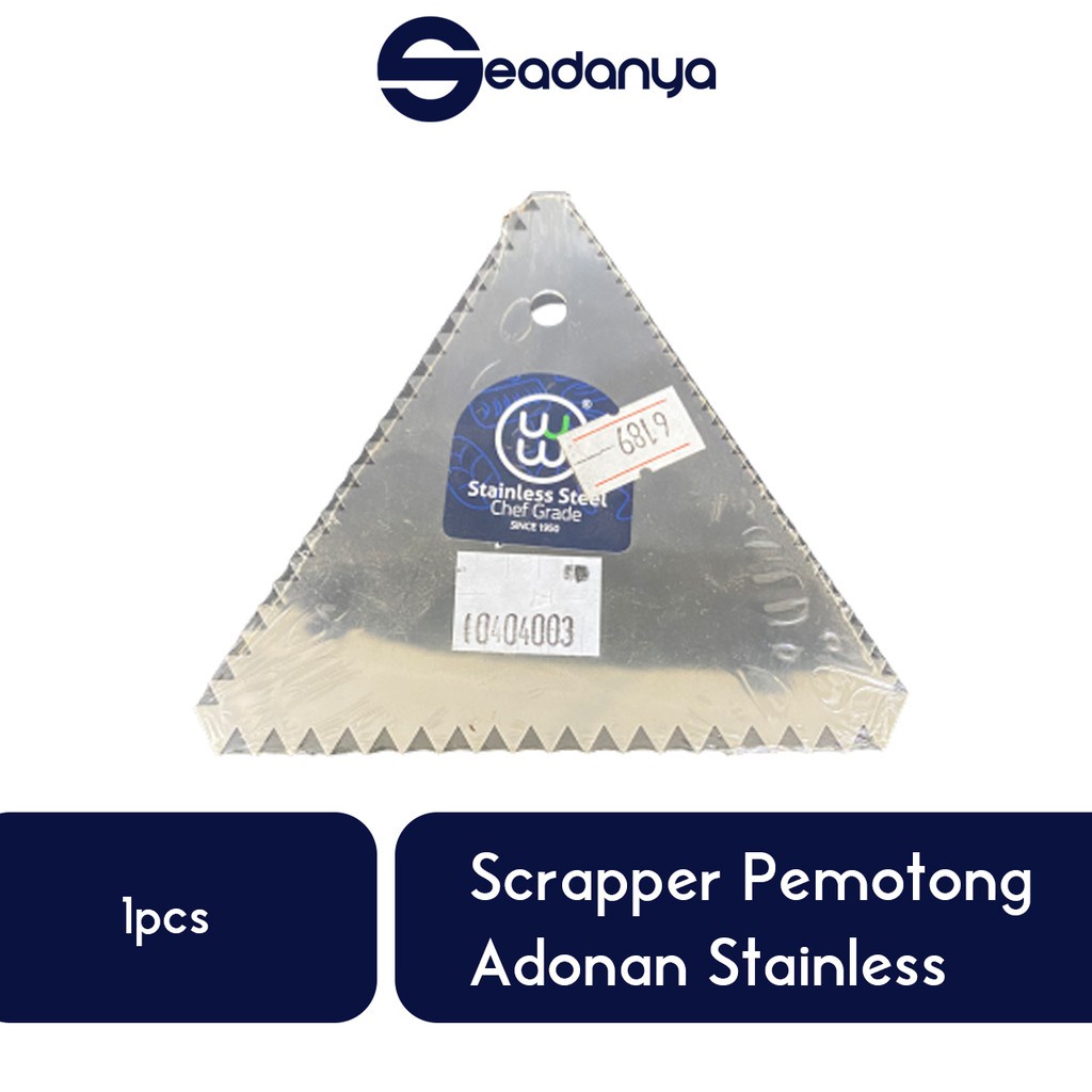 

Pisau Adonan Segitiga Bergerigi Kapi Stainless Steel 1pcs-Alat Pemotong/Potong/Scrapper Kue Tart