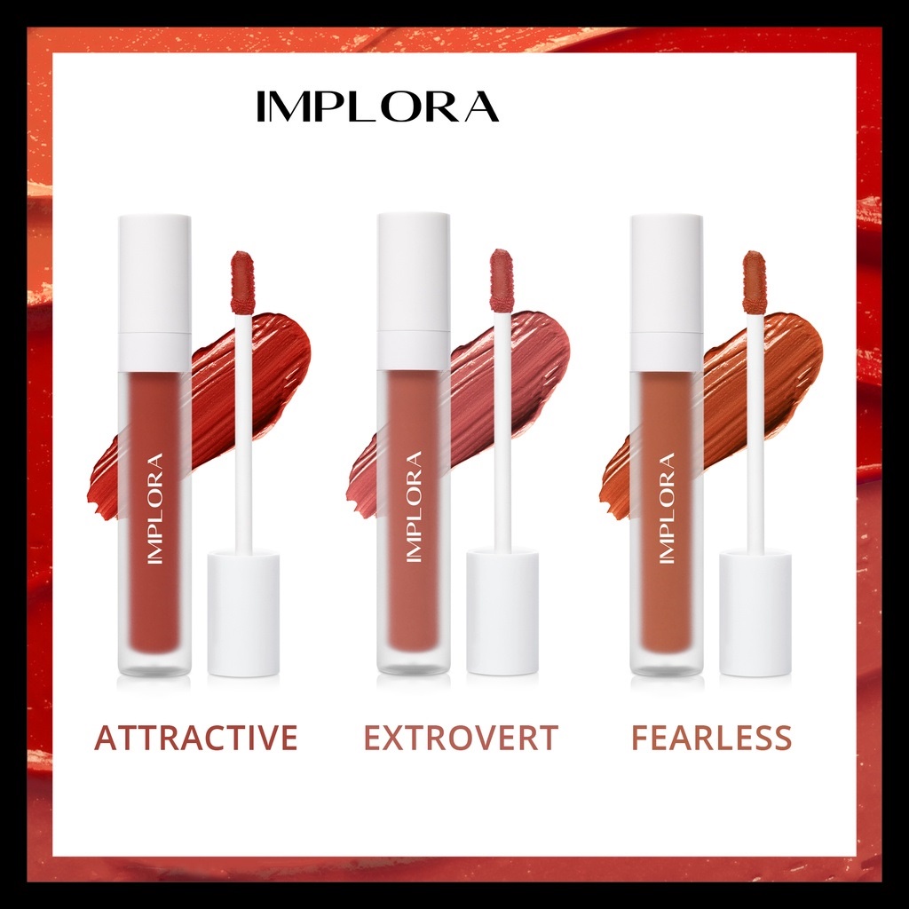 POKY - IMPLORA LIP VELVET WITH VITAMIN E &amp; OMEGA 3 6 9 SHADE PELEMBAB CREAM TINT