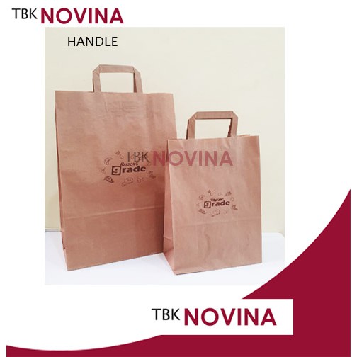 PAPER BAG COKLAT / TAS KANTONG KERTAS / GROCERY BAG PRINTING GRADE