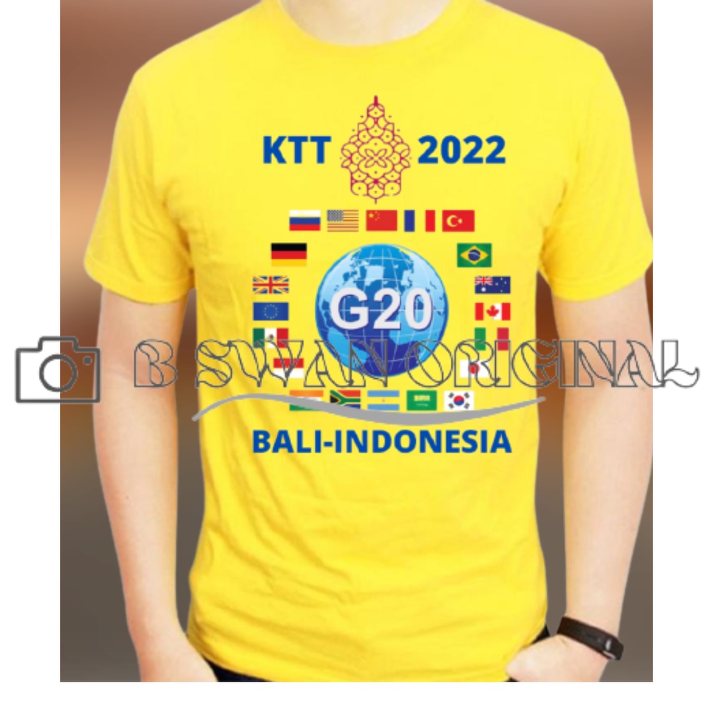 Baju Kaos Atasan Outfit Pria Wanita Dewasa Anak Anak KTT G20 November Bali Indonesia 2022 Unisex