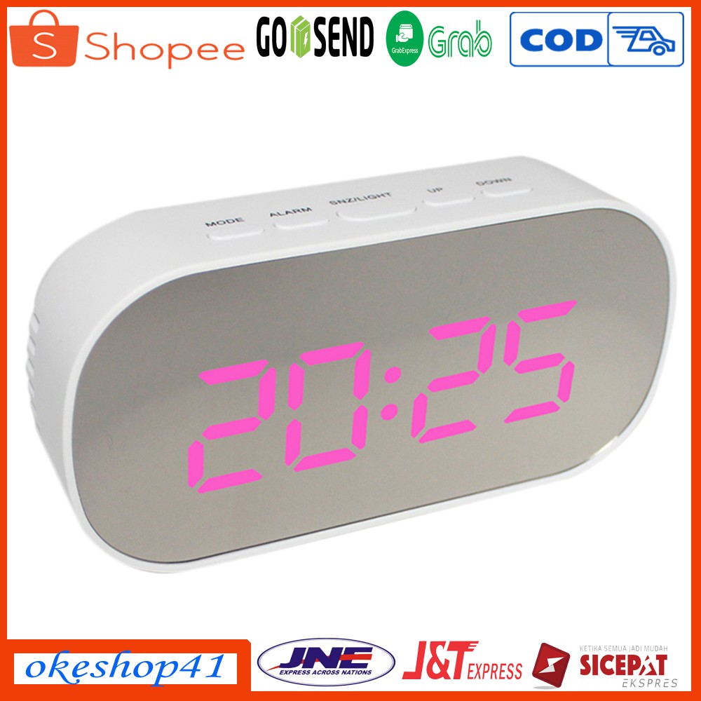 Jam Meja Mini Digital LED DT-6506 Weker Desktop Purple