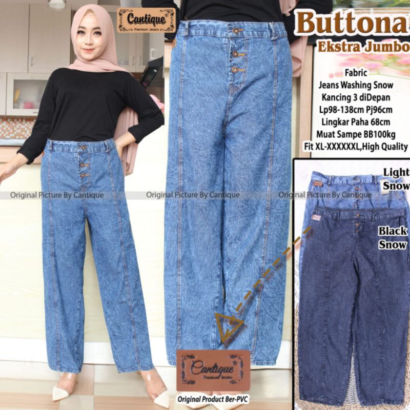 {PREMIUM JEANS} buttona extra jumbo celana jeans by Cantique