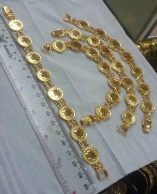 Gelang Koin Rupiah Ringgit Gelang Suku Lapis Emas 24k Indonesia