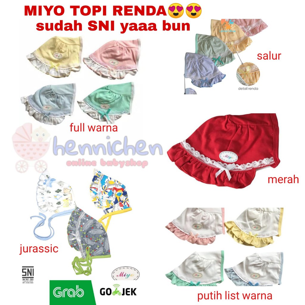 MIYO by libby Topi Renda Bayi/Baby Warna Merah Newborn (0-3M)