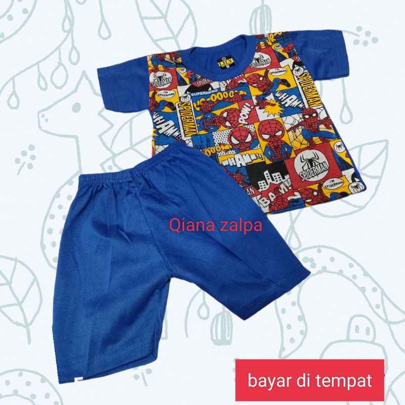 setelan baju anak2 sperderman bahan nya lembut nyaman buat anak2