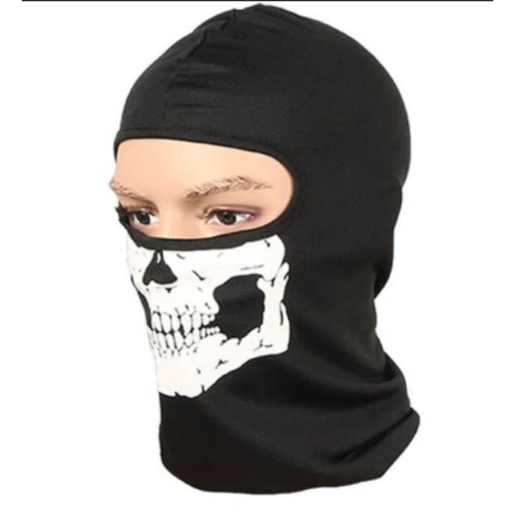 PROMO MASKER NINJA FULL FACE HITAM POLOS/MOTIF TERMURAH