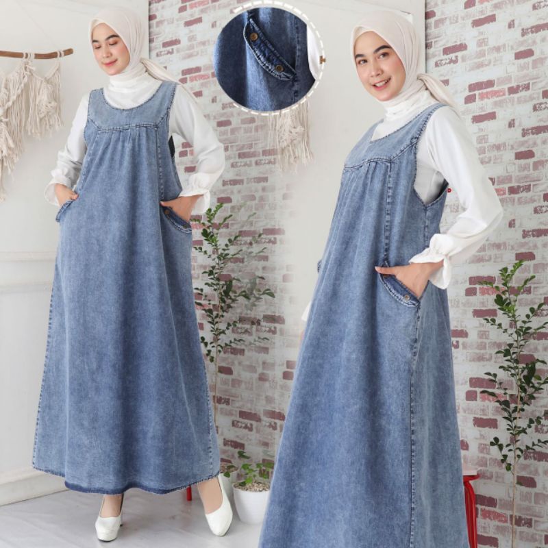 dress jeans overall - overall polos - overall wanita terbaru - OVERALL JUMBO - OVERALL POLOS PANJANG