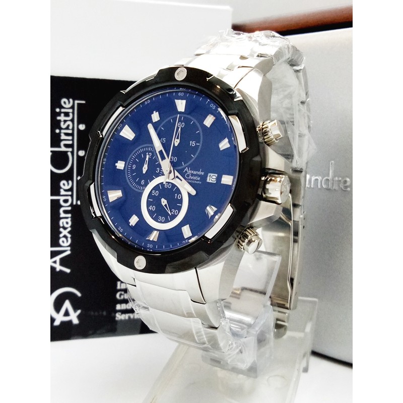 Jam Tangan Pria Alexandre Christie AC 6305 MC SVBL Original Stainless