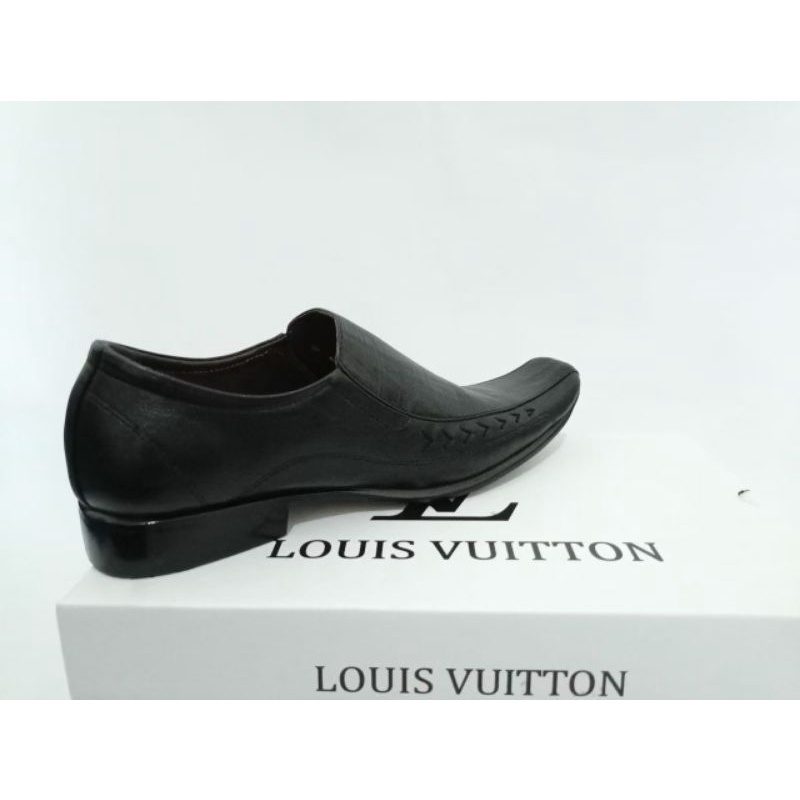 OXFORD LV SEPATU PANTOFEL KULIT ASLI PRIA CASUAL - SEPATU KANTOR KASUAL - PANSUS HITAM LV FLORANCE