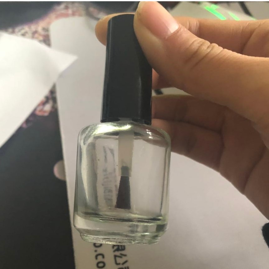 Botol Kutek Kosong 15ml dan 14ml Empty Nail Polish Bottle Tutup Hitam Biasa