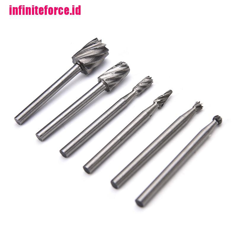 6pcs Mata Bor HSS Routing Router Grinding Bits Burr Dremel Rotary