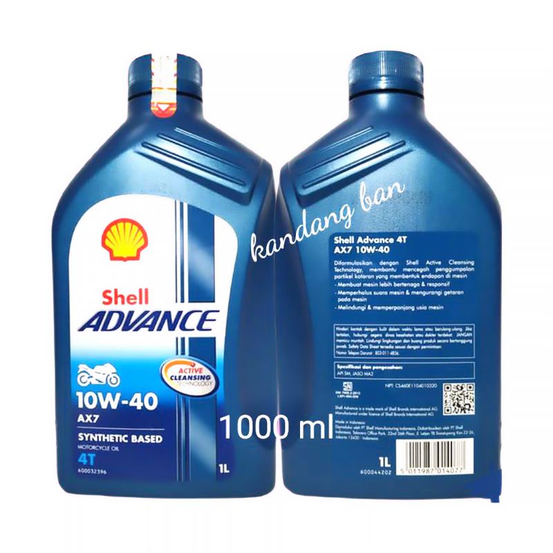 OLI SHELL ADVANCE AX7 4T 10W-40 1L  (DI JAMIN ASLI )