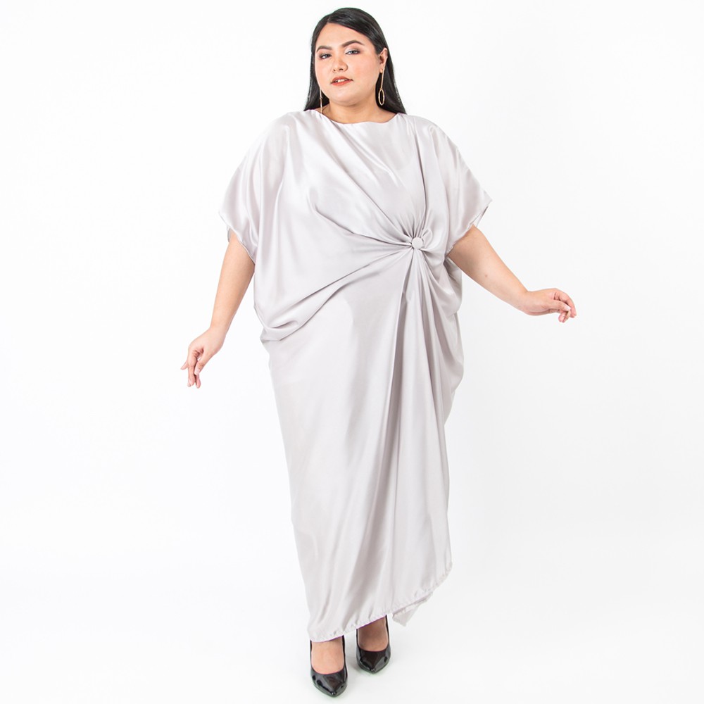 Chayra Kaftan Dress in Silver - Bigsize