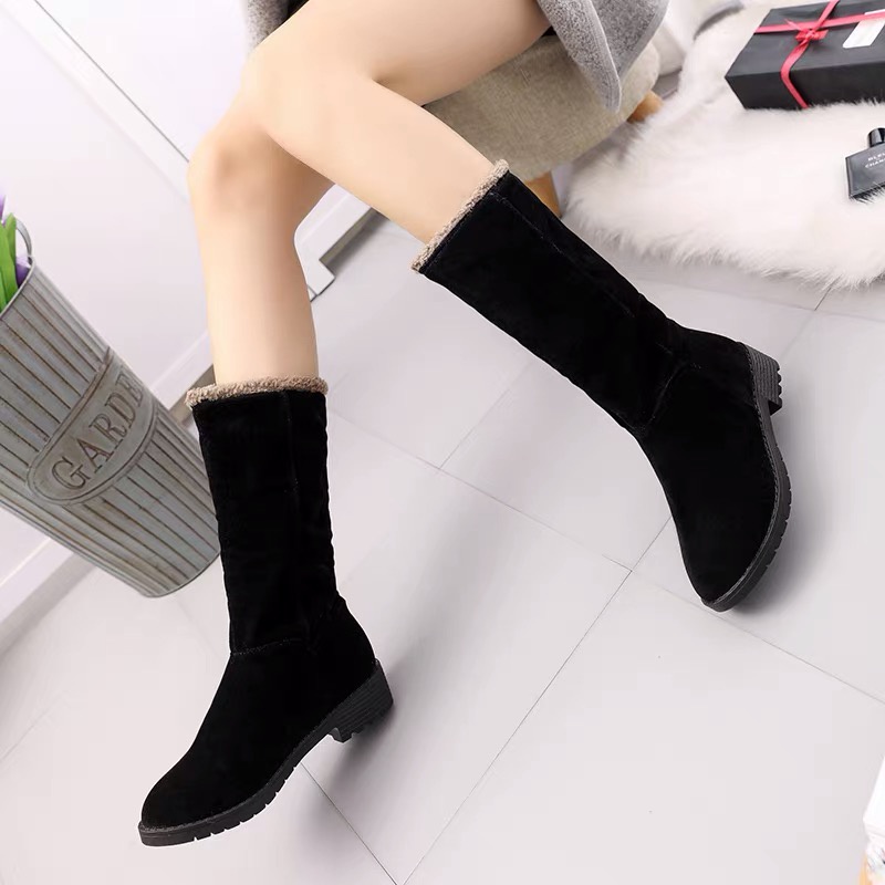 Sepatu Boots bulu suede untuk musim dingin Winter Boots women