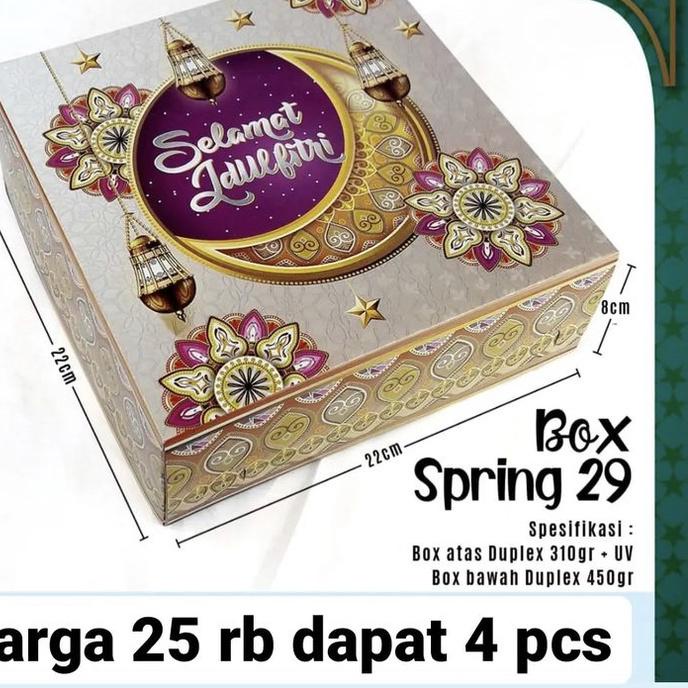 

Kirim Sekarang BOX SPRING 29 - DUS LEBARAN (1 SET= 4 pcs) L4R''