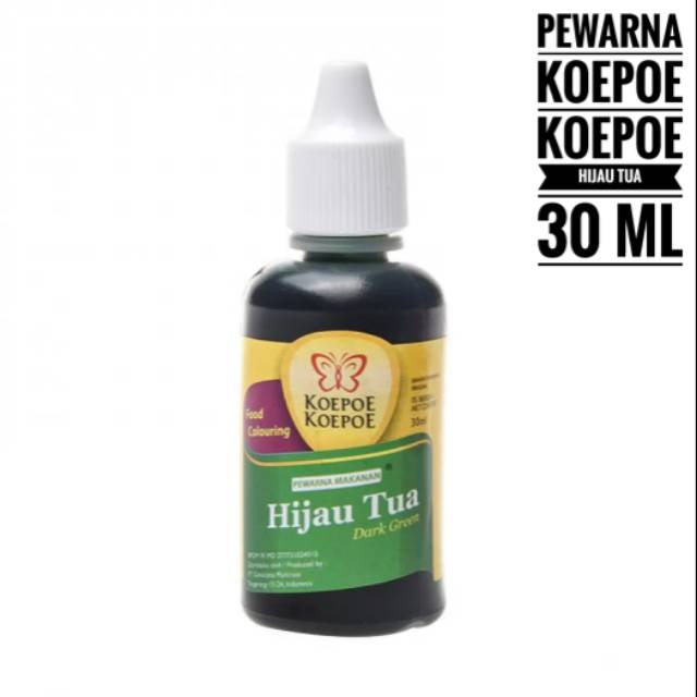 Pewarna Makanan Minuman Es Pudding Jajan Pasar Koepo Kupu Hijau Tua 30 ml