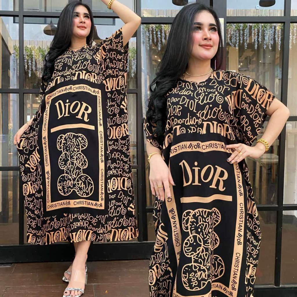 Daster Kekinian Jumbo Lowo Rayon Premium Dress Wanita Lengan Pendek Busui Baju Batik LD 120