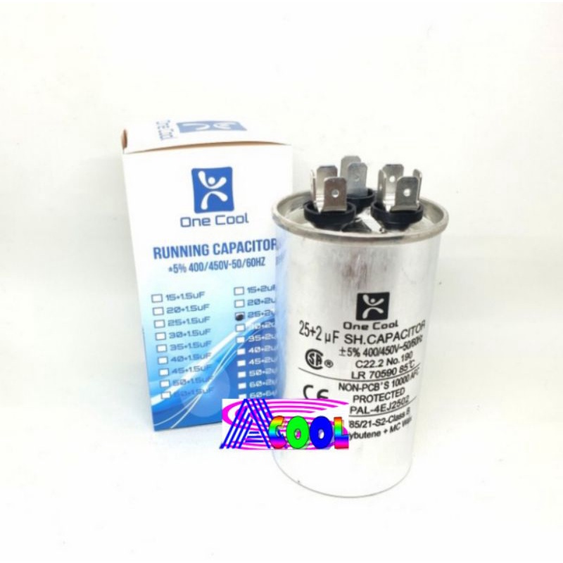 Kapasitor AC 25+2 uf 3 Soket/Running Capacitor-Kapacitor 25+2uf