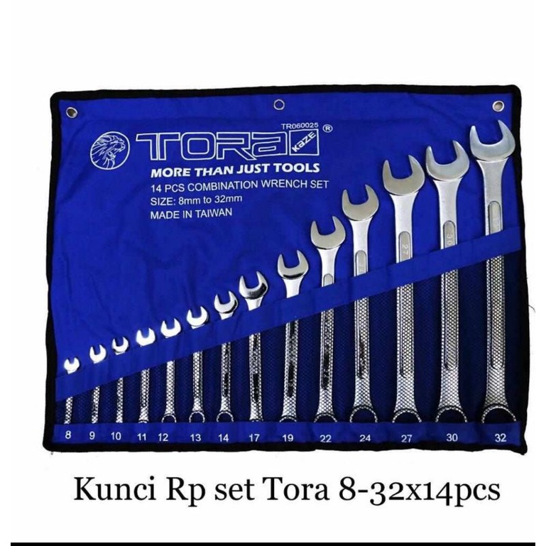 kunci ring pas set TORA 8-32  (14pc) / kunci SET 14pc  TORA